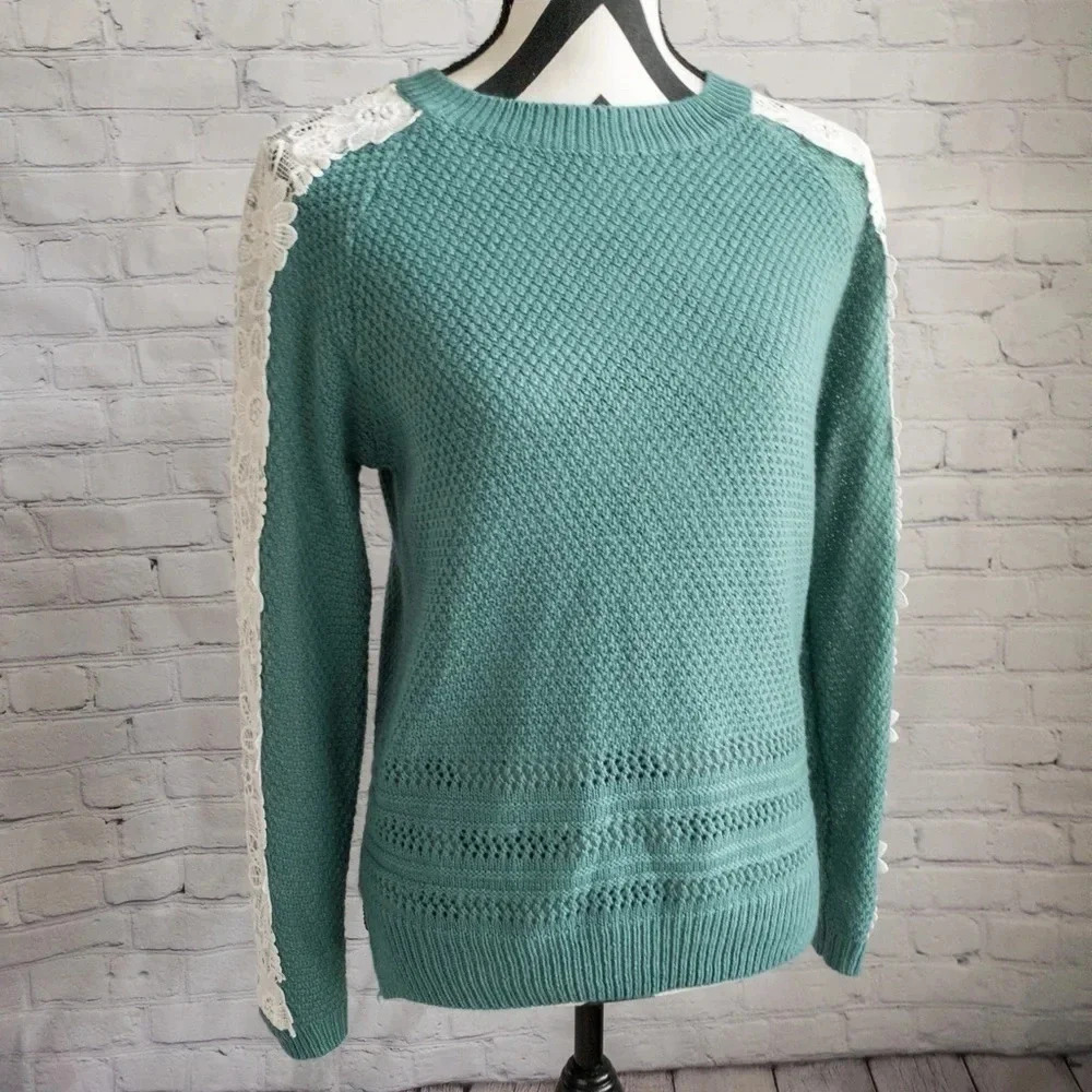 Teal Listicle Sweater‎ Sz Small
